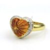 14K Yellow Gold Genuine Citrine & Diamond Ladies Ring - Image 3