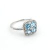 14K White Gold Blue Topaz & Diamond Ladies Ring - Image 2