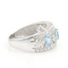 14K White Gold Blue Topaz & Diamond Ladies Ring - Image 2