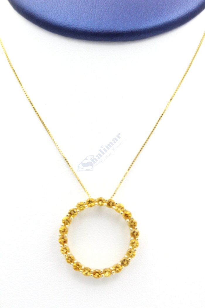 10K Yellow Gold Citrine Circle Of Love Pendant