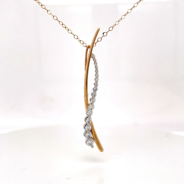 14K Yellow Gold Diamond Journey Pendant
