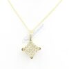 14K Yellow Gold Diamond Square Pendant