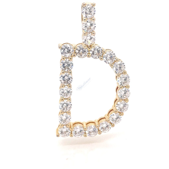Sterling Silver Initial Pendant Cubic Zirconia