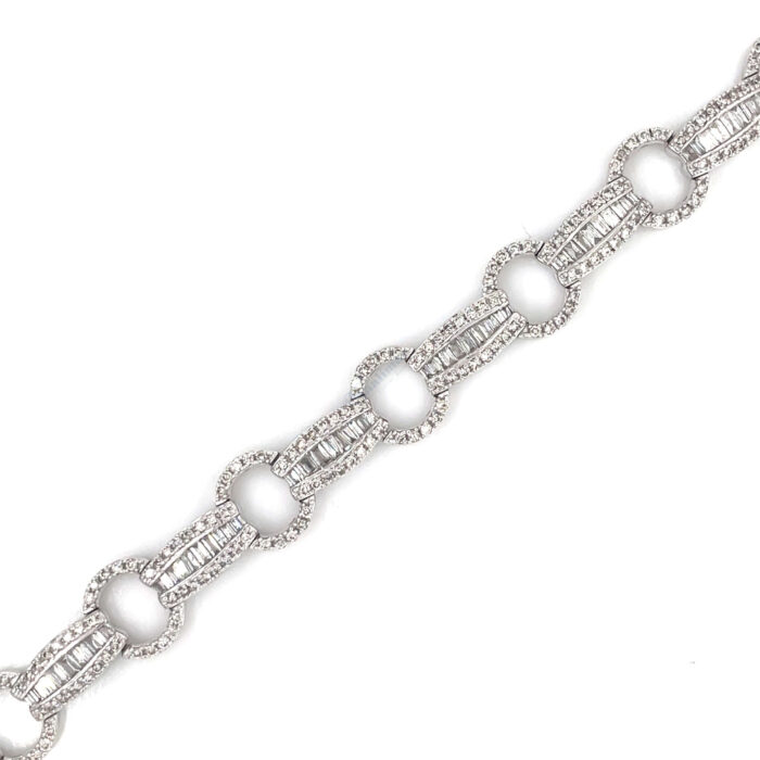 14K White Gold Channel Set Bracelet