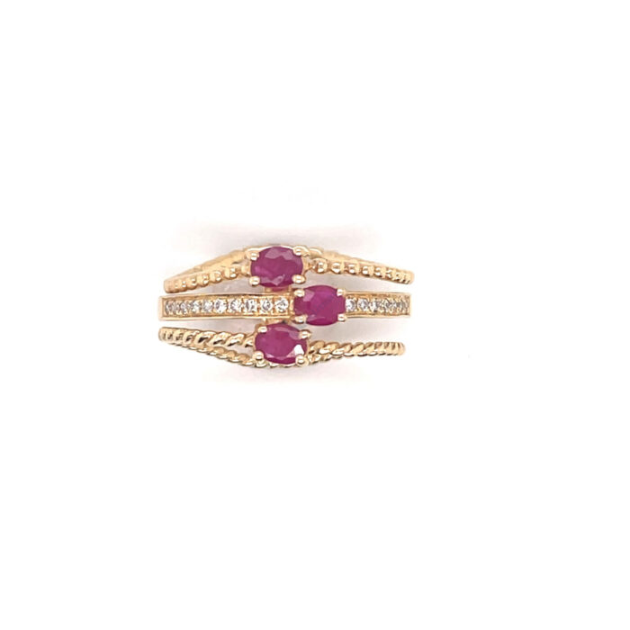14K Yellow Gold Ruby Ring