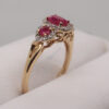 14K Yellow Gold 3 Halo Ring - Image 2