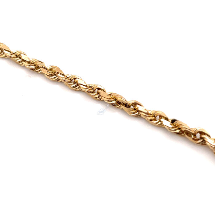 10K Yellow Gold Diamond Cut Rope Anklet