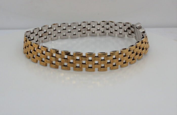 14K Two-Toned Panther Link Bracelet - Image 2