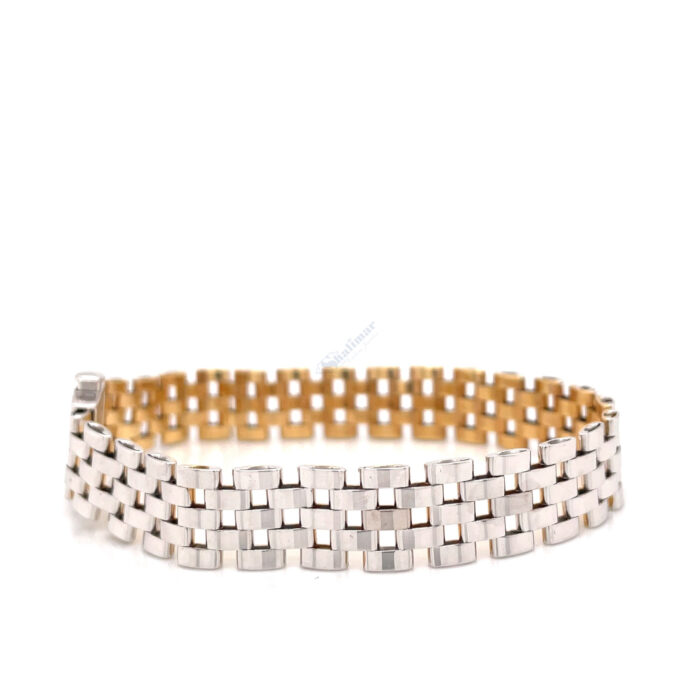 14K Two-Toned Panther Link Bracelet
