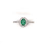10K White Gold Emerald and Diamond Ring