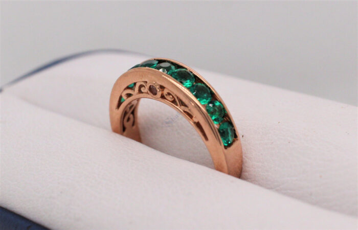 10K Rose Gold Emerald Ring - Image 2