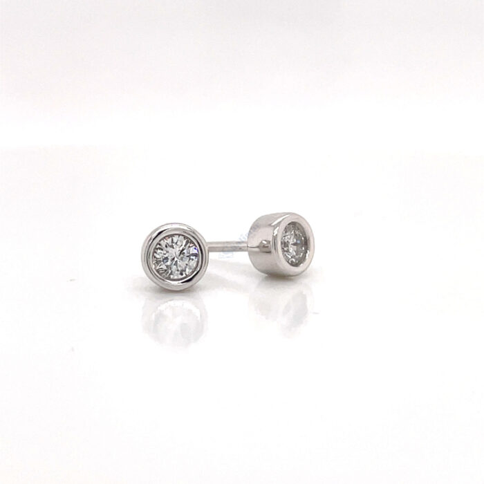 10K White Gold Diamond Studs
