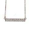 14K White Gold Diamond Bar Pendant
