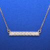 14K White Gold Diamond Bar Pendant - Image 2