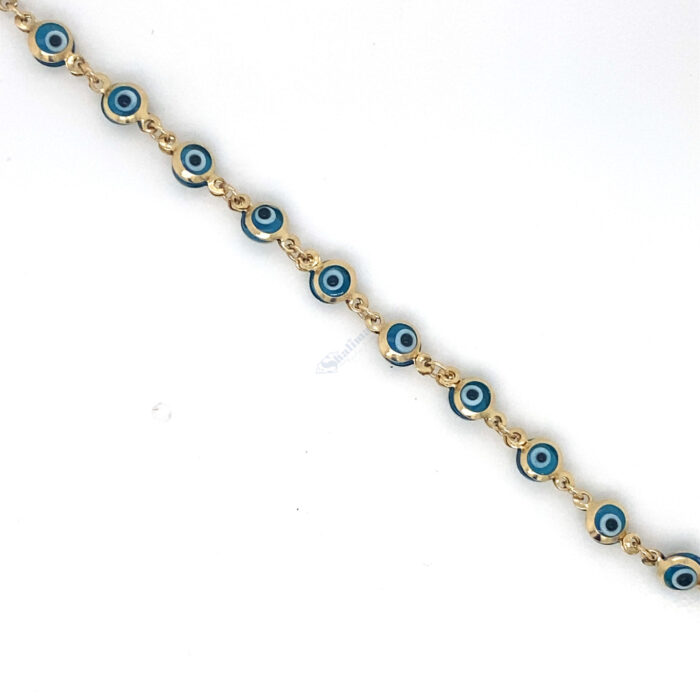 14K Yellow Gold Evil Eye Children's Bracelet