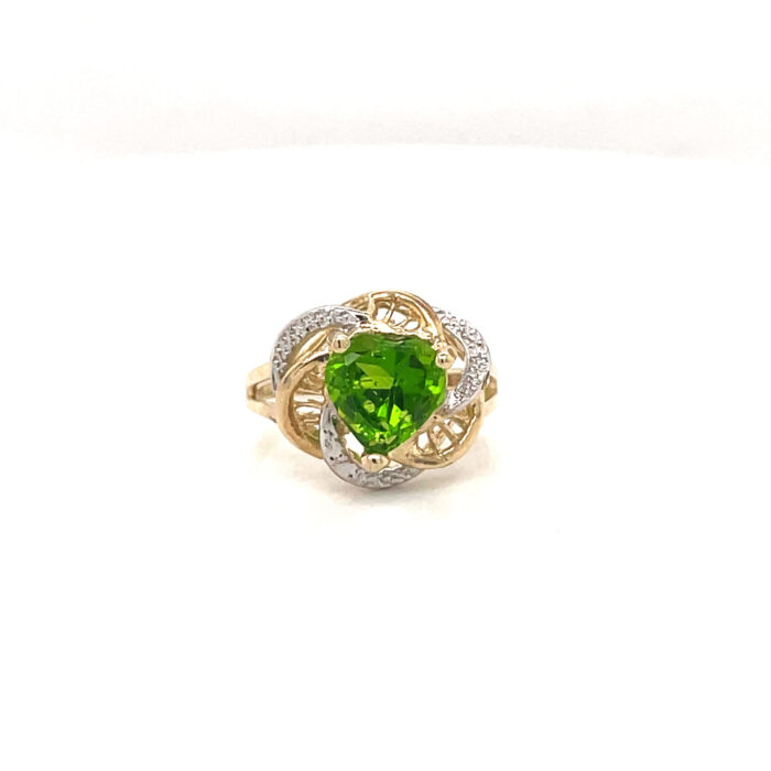 10K Yellow Gold Cubic Zirconia Swirl Ring