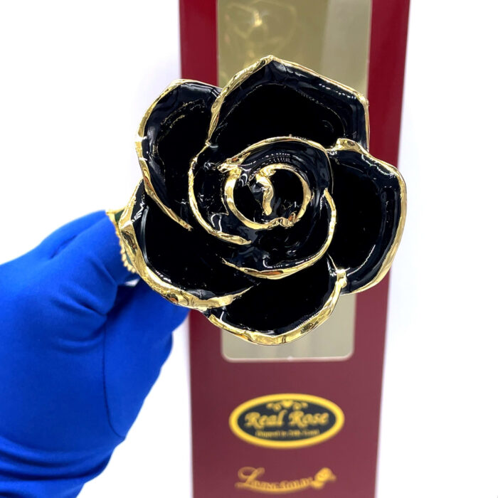 24K Gold Dipped Rose- Onyx - Image 2