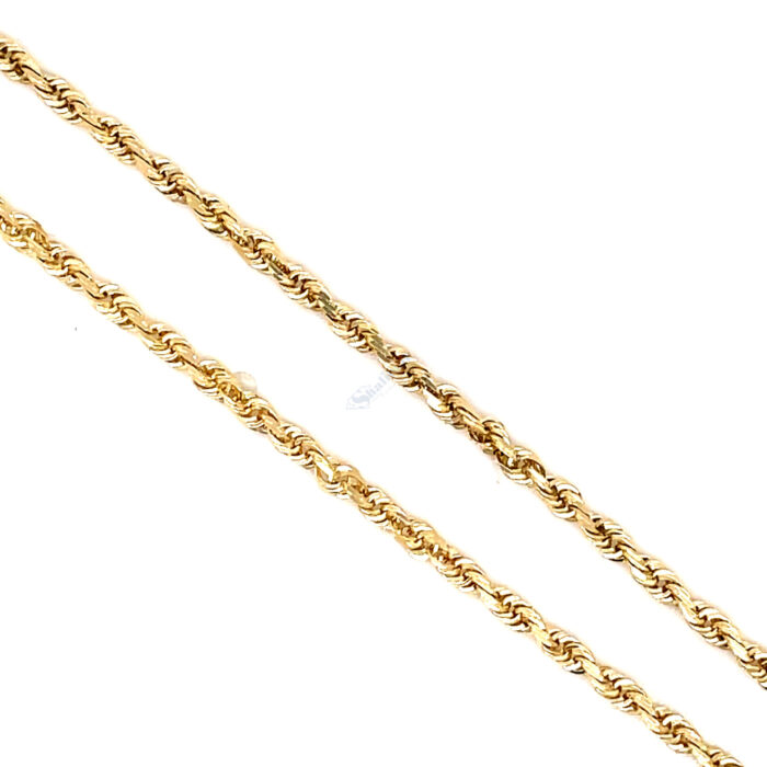 10K Yellow Gold Solid Rope Necklace