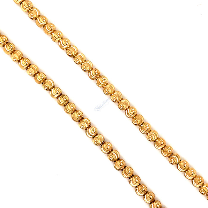 14K Yellow Gold Diamond Cut Bead Necklace