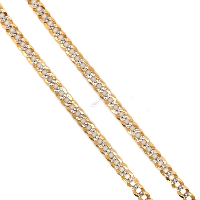10K White Gold and Yellow Gold Curb Link Necklace