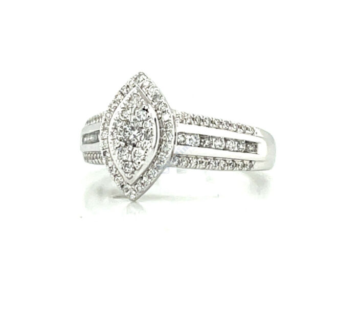 14k White Gold Marquise Diamond Ring