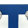 14k white gold halo pear hoops - Image 2
