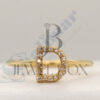 14K Yellow Gold Diamond "D" Initial Ring
