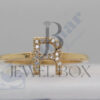 14k Yellow Gold Diamond “R” Initial Ring