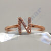 14k Rose Gold Diamond “N” Initial Ring - Image 2