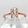 14k Rose Gold Diamond “N” Initial Ring